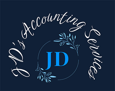 JD's Accounting Services Logo on Blue Background